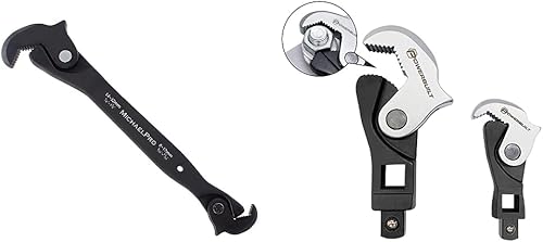 MichaelPro Juego de llaves de gallo de resorte de 2 piezas, 3/8 pulgadas y 1/2 pulgadas, acero al cromo vanadio, sustituye a varias llaves, ajuste