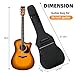 GIGKOUKI 3/4 Size 36 Inch Acoustic Guitar Case Soft, Acoustic Guitar Bag 0.3 Inch Thicken Sponge Padded, Waterproof Gig Bag with Back Hanger Loop（36 inch）