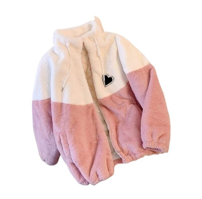 kazama design fashion "Women's Winter Jacket - Warm Shaggy Fur, Dual-Color Heart Design, Bold and Stylish (Pack of 1)-picture-20