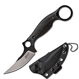 Elite Tactical -Fixed Blade Knife - ROUT - Reverse Hawkbill Blade with Black G10 Handle, Full Tang Construction, Kydex Sheath w/Multi-Position Clip and Breakaway Chain, EDC, Tactical, ET-FIX007BK