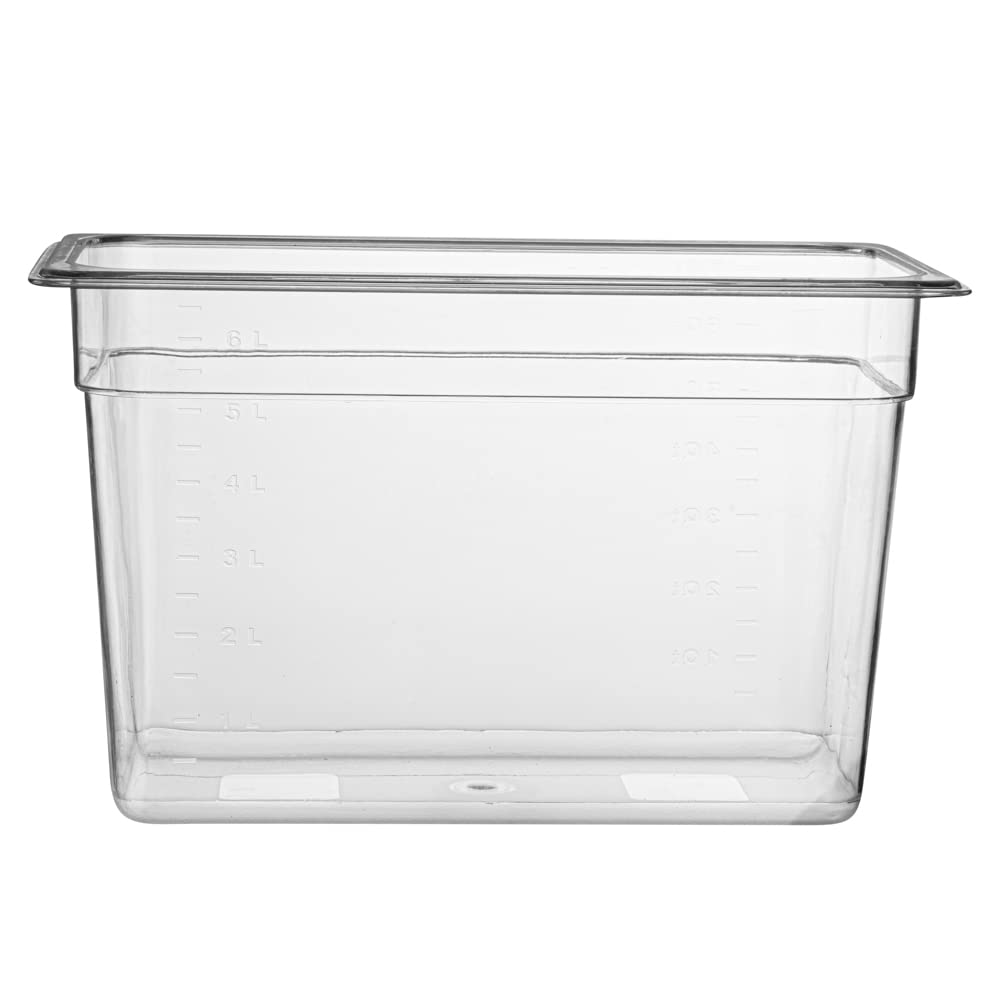 Restaurantware RWT0828 Met Lux - Contenedor de almacenamiento de alimentos fríos de tamaño 1/3, 20 cm de profundidad, caja de 10 unidades, plástico