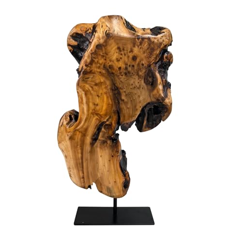 WELLAND Irregular Cedar Wood Sculpture 8.75" W x 1.75" D x 17.75" H Natural Edge Tabletop Statues, Handmade Ornaments, Décor for Living Room, Home Office, Bedroom, - Thumbnail 4