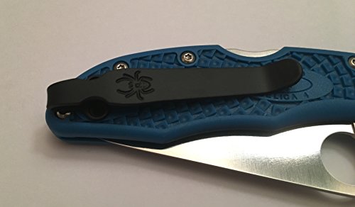 Matte Black Titanium Pocket Clip For Spyderco Delica 4 C11Pbk Knife Tip Up Position #TOP3