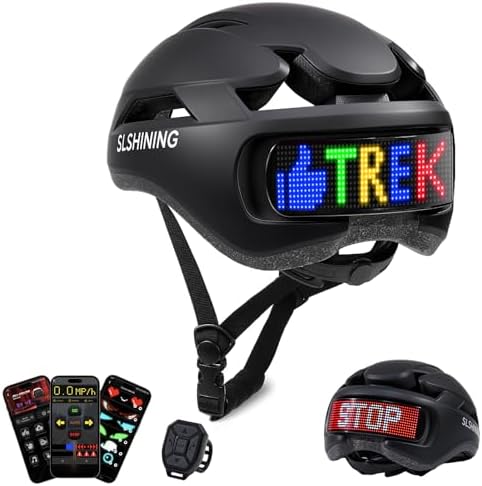Bike Helmet, Bicycle Helmet with Light, 360° High Visibility LED Display with Turn & Stop Signals, Remote Control, Custom DIY Patterns, Smart APP Controlled, Helmets for Adults, Youth, Men & Women