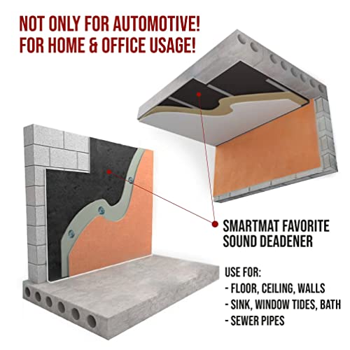 S'mart Mat 15 Sqft 90 Mil Car Sound Deadener Material Audio Noise Insulation Reduction & Butyl Insulation With Strong Adhesion #TOP6