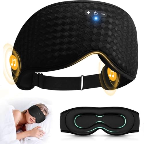 YiYunTE Sleep Headphones, 3D Blackout Bluetooth Sleep Mask Headphones, Noise Cancelling Sleep Headphone Headband, Sleeping Headphone Earphones Gadgets Gifts for Men Women Relaxation Travel Yoga