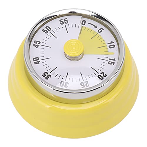 Timer Doméstico, Timer de Aço Inoxidável, Adsorção de Magnetita, Fácil de Usar para a Escola (Amarel