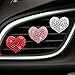 Lagnlnaoy Crystal Heart Car Vent Clips, Decorative Air Freshener Holders,Car Interior Accessories
