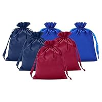 PATIKIL 6 Borsine Regalo In Raso Con Cordino - 9x7 Cm - Perfette Per Gioielli, Cosmetici E Piccoli Regali - Matrimoni, Compleanni, Natale - Nero