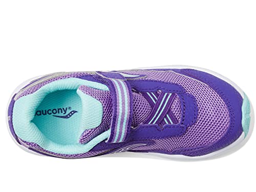 Saucony Ride 10 Jr Sneaker, Purple, 5 Wide US Unisex Little_Kid3