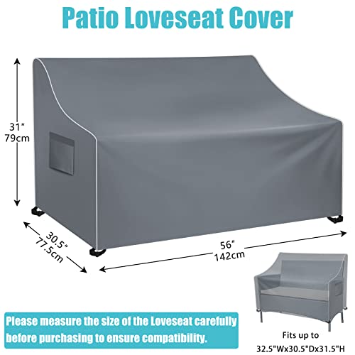 Siruiton Patio Furniture Cover Set ,Fit For 4 Pieces Patio Outdoor Rattan, Wicker Chair Conversation Furniture Sets,420D Heavy Duty Durable And Water Resistant Fabric (Grey) #TOP3