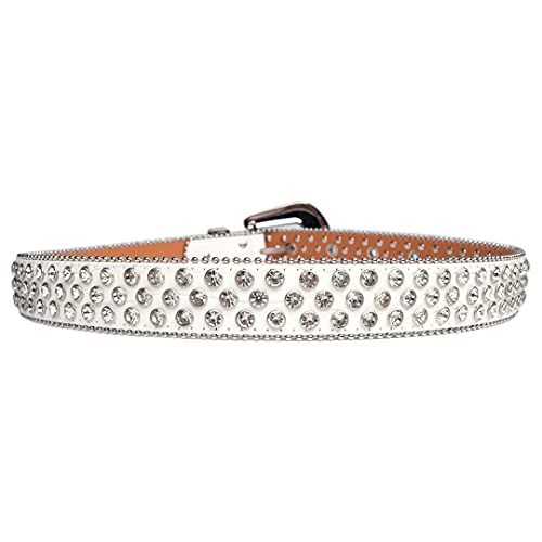 Cowgirl Cowboy Rhinestones Belts Luxury Leather Strap Crystal Studded Belt For Women Men Black Red 38 Inch4