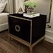 Stół nocny stolik nocny nowoczesny minimalistyczny stal ze stali nierdzewnej szafka narożna szafka szafka szafka stolik nocny (kolor: czarny rozmiar: 50x40x50cm) (Color : Black, Size : 50x40x50cm)