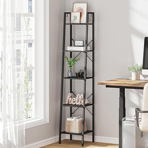 Ladder Shelf, Bookshelf Bookcase, Freestanding Corner Storage She...