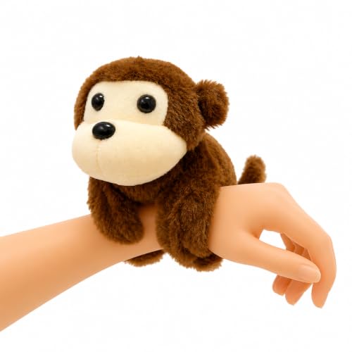 Image of Cute Animal Fur Plush Slap Wristband for Kids -Soft Toy Bracelet, Adjustable Snap Band for Boys & Girls