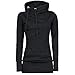 Produktbild Bumblebee Damen Elegant Wintermantel Winterjacke Lang Winter Jacket Outwear Stehkragen Sweatjacke Damen Schwarz mit Kapuze Kapuzenpullover Damen Schwarz Slim Warm Mantel Sweatshirt Pullover