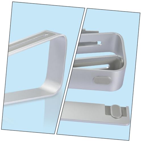 Soporte para laptop de aleación de aluminio ajustable plateado miniatura 4