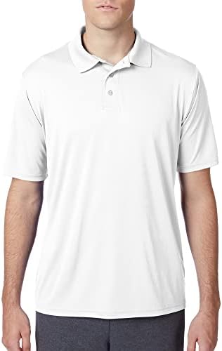 Hanes mens Hanes Sport Men's Cool Dri Men's Performance polo shirts, White, Medium US