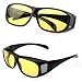 GaoCold Unisex HD Night Vision Driving Sunglasses Yellow Lens Over Wrap Around Glasses