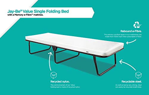 JAY-BE Value-Faltbett mit Schaumstoff-Matratze, Metall, Schwarz, W70 x L186 cm – Bild 7