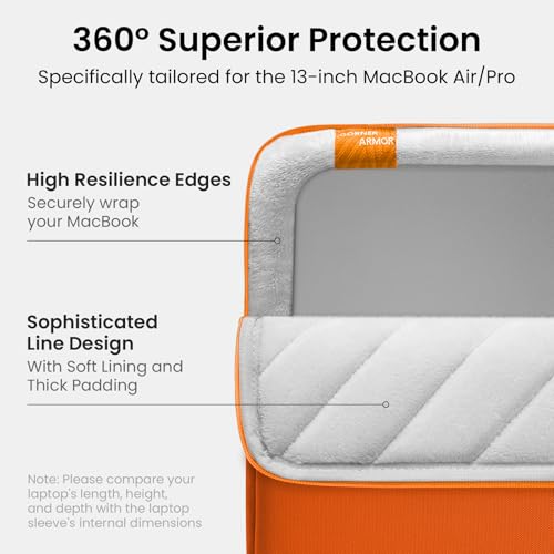 Image of tomtoc 360 Protective Laptop Sleeve for 13-inch New MacBook Air M5 /A3449 (2026) M4 /A3240, M3 /A3113, M2 /A2681, M1 /A2337, Water-Resistant Computer Case Bag Fits 13 inch MacBook Neo A18 & MacBook Pro M2 /M1