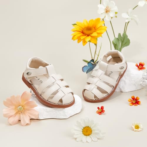 Image of Felix & Flora Toddler Girls Sandals Flower Girl Shoes Soft Rubber Princess Flat Shoes
