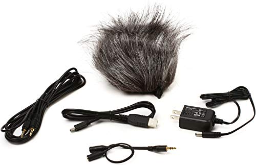 Zoom APH-4nPro Accessory Pack for H4n Pro Portable Recorder, Includes Hairy Windscreen, Splitter Cable, Attenuator Cable, USB Cable, and AC Adapter by Zoom - Used condition - US$34.32