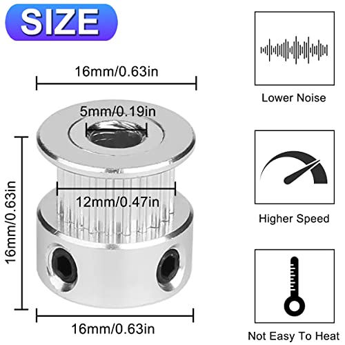 DAOKAI GT2 geschlossener Zahnriemen 6 mm breite geschlossener Schlaufe aus Gummi 110 mm 112 mm 122 mm 158 mm 200 mm 300 mm 400 mm 610 mm + GT2 Pulley 20 Zähne