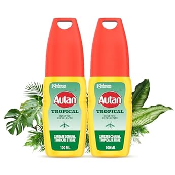 Foto di Autan Tropical Vapo, Spray Antizanzare, Repellente Zanzare Azione Protettiva Duratura, Fino a 8h di protezione, Adatto a viaggi in luoghi tropicali, Efficace contro Virus West Nile, 2 Conf. da 100ml