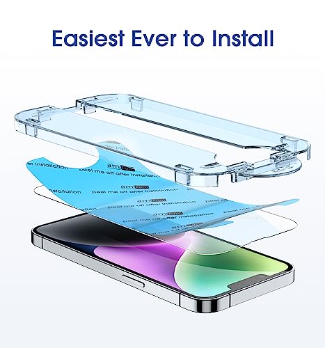 Amfilm Screen Protector Onetouch For Iphone 14 Plus 6.7" 2022 Iphone 13 Pro Max 6.7" 2021 With Easy Installation Kit, Full Coverage Case Friendly, Tempered Glass, 2 Pack #TOP2