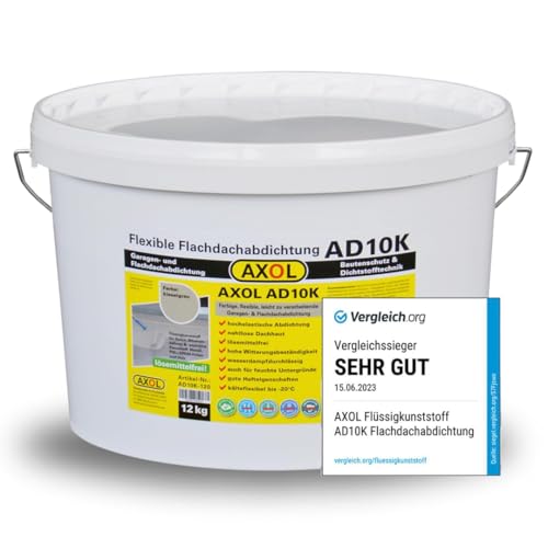AXOL Flachdachabdichtung, Garage abdichten mit AXOL AD10 12 kg Flüssigkunststoff Kieselgrau