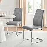 Furniturebox UK Grey Dining Chairs Set of 2 Lorenzo Chairs for Dining Room Set of 2 Premium Dining Room Seats Modern & Stylish Seats (2x Grey)
