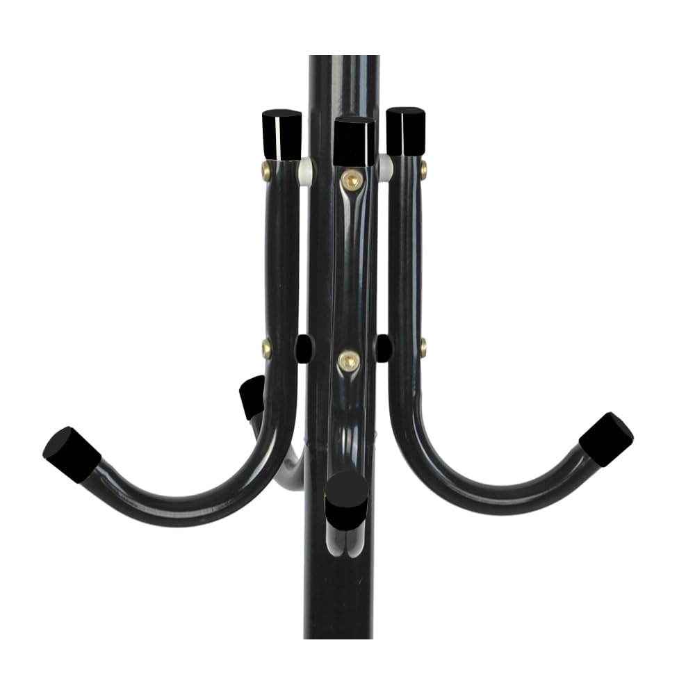 Ruhhy Appendiabiti a 12 ganci, 3 livelli, 175 cm, per giacche, cappotti, sciarpe, borse, cappelli, metallo nero/bianco 23814, colore: nero/bianco