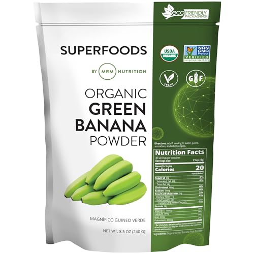 MRM Organic Green Banana Powder Superfood - Prebiotic Fiber - 40 Servings