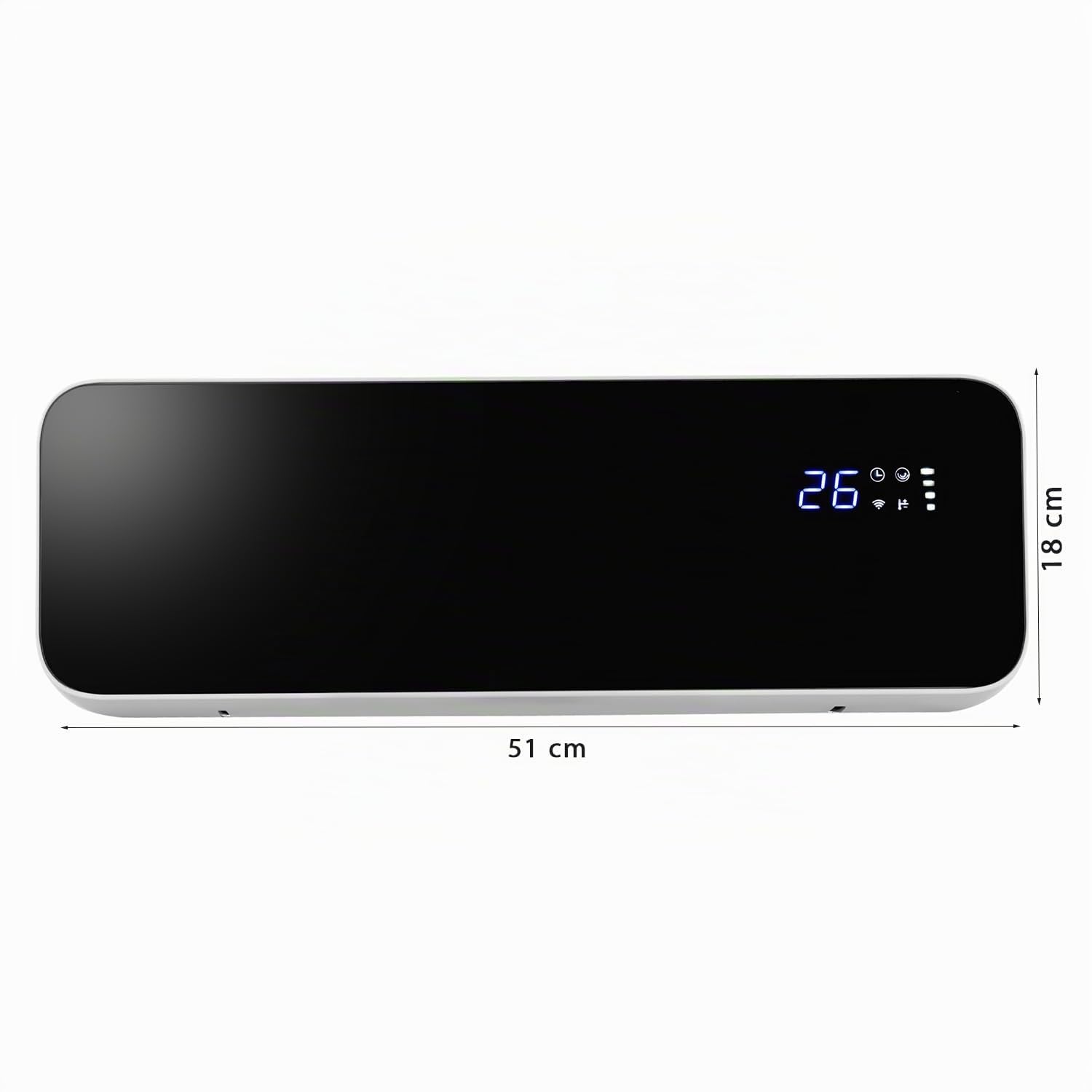 LEHMANN LHOHH-2013A - Termoventilatore da parete con 2 livelli di potenza, 1000/2000 W, termoventilatore da parete con Wi-Fi, telecomando, display a LED, con timer e oscillazione (nero)