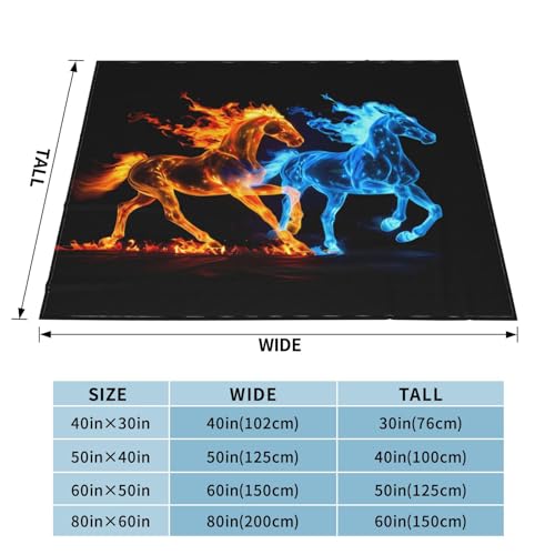 Couverture de voyage compacte et douce pour nuits fraîches motif cheval de feu - 3