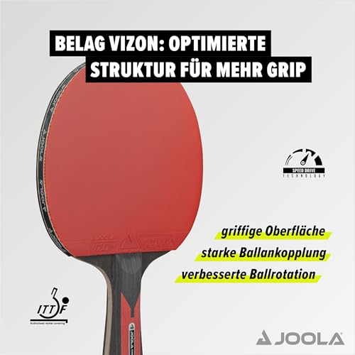 Foto von JOOLA Tischtennis Set Duo Carbon 2 Tischtennisschläger + 3 Tischtennisbälle + Tischtennishülle, rot/schwarz, 6-teilig