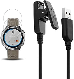 JIUJOJA for Garmin Forerunner 645 Charger, Forerunner 645 Charging Cable,Charging Clip Synchronous Data