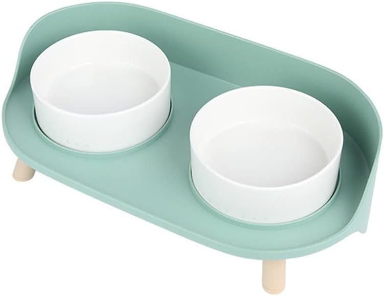 Pet Dining Table Feeding Bowl Neck Nonslip Ceramic Dog Cats Water Food Feeder