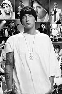 Street Art Eminem American Rapper Singer Songwriter Music Student Time Print Poster Wall Art Picture A4 +, black, 8.3 x 11.7 inches