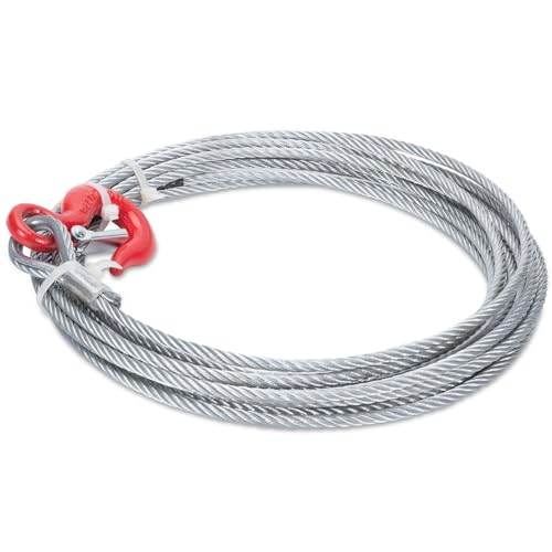 SajoSolid Steel Winch Cable 1/4" x 25ft, 8750 lbs, Hook