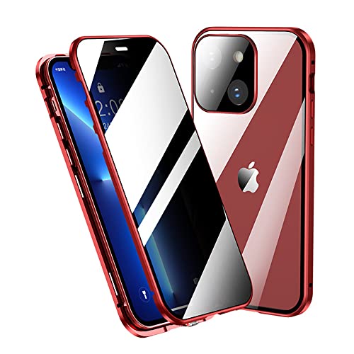 Coque anti-regard iPhone 14 Plus rouge pour les transports