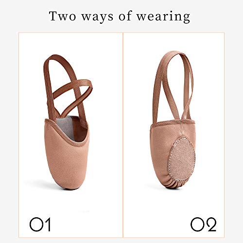 Stelle Pirouette Dance Half Sole Canvas Shoes Turning Shoes For Ballet Jazz Girls/Women/Boy/Men/Adult (Tan, 7.5/8.5) #TOP4