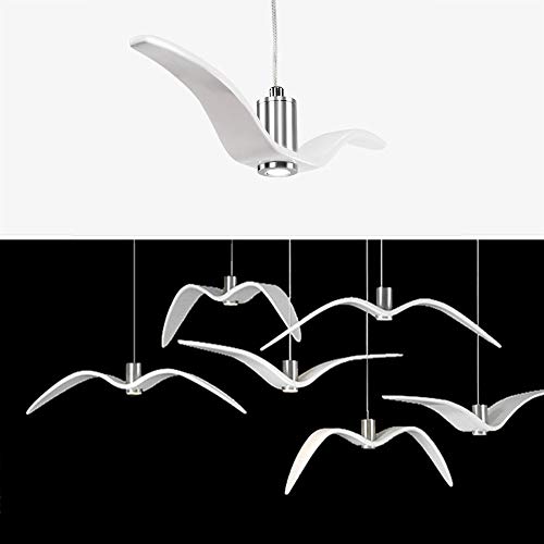 Suspension mouette LED moderne en métal et résine blanche réglable - 5