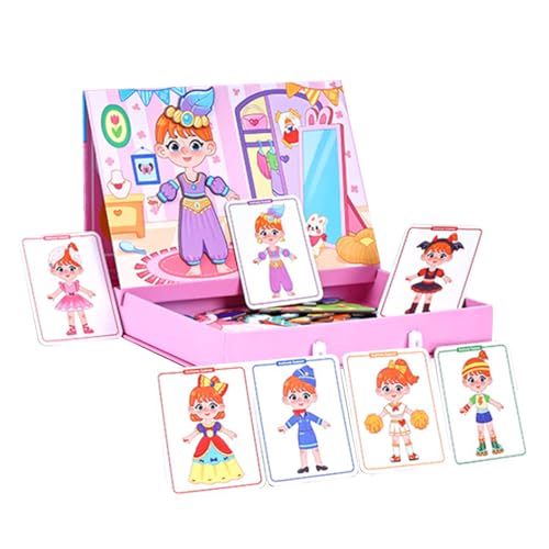マグネットジグソーパズル - 両面マグネットプレイゲーム | 顔の着せ替えパズル | 女の子 ティーン 幼児 家族 学校 自宅 教室用