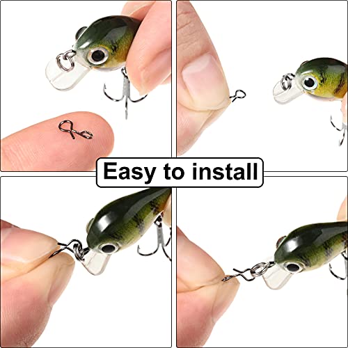 300 Pieces Fly Fishing Snaps Stainless Steel Fly Fishing Snap Hooks Fast Change Fly Hook Lure Snaps For Flies Hook And Jigs, Mixed Sizes #TOP4