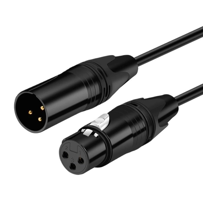 XLR Male to XLR Female Cable for Professional Recording Extension Line Balanced Mixer Amplifier Live Microphone Line(Black,300cm)