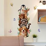 AIEIJJH Adesivi Murali Animali Marroni per Cameretta da Letto, Decorazione Parete Rimovibile in Vinile, Adesivi da Parete per Soggiorno Camera Letto Divano TV, Decorazi, 1 Pezzo, 1 Pezzo