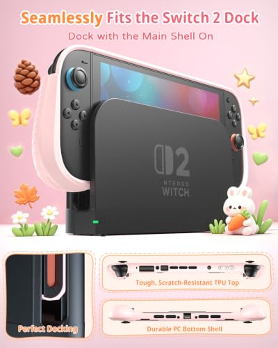 Image of FASTSNAIL Protective Cute Case Cover for Nintendo Switch 2 with Rabbit Skin