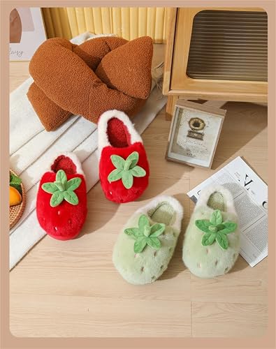 Strawberry fruit slippers for both men and women at home, plush anti slip and warm slippers4